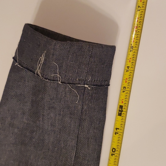 TOMMY HILFIGER DISTRESSED UNFINISHED EXPOSED RAW HEM BLUE JEAN JACKET BLAZER 8 - Picture 11 of 11